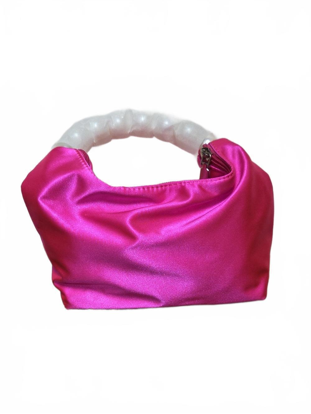 Hot Pink Satin Top-Handle Women's Bag